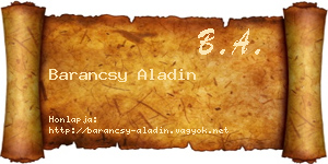 Barancsy Aladin névjegykártya